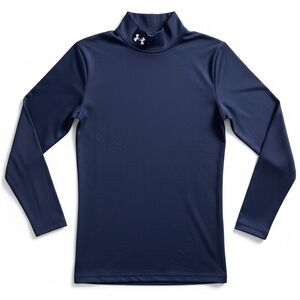 Under Armour ColdGear Mock Neck Compression Top Outdoor Base Layer Navy Medium